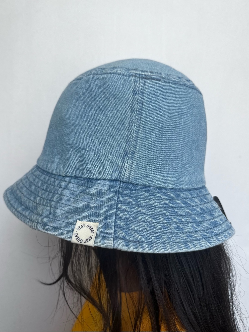 Zara Denim Bucket Hat in Light Blue - Picture 5 of 8